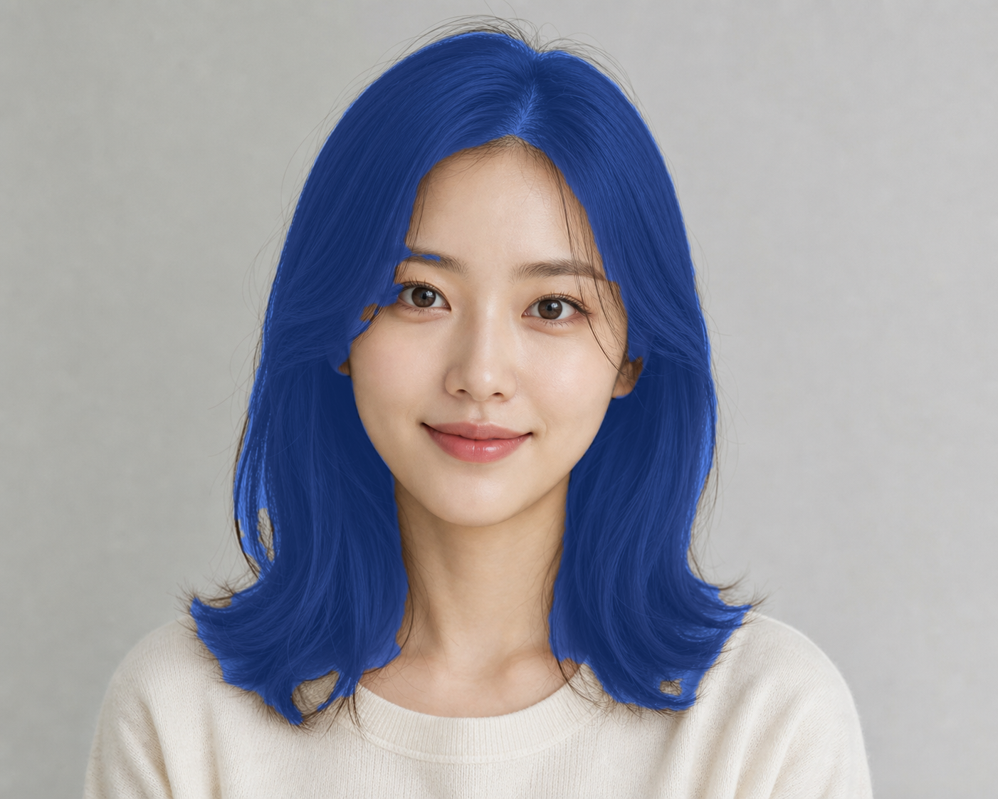 Mia with preview hair color applied